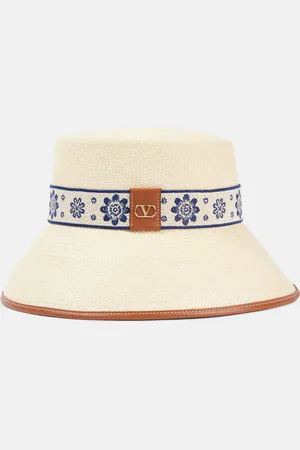 VALENTINO Antibes embroidered straw bucket hat