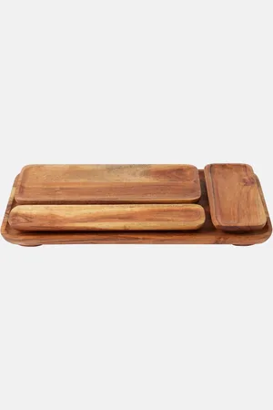 POLSPOTTEN Plankie acacia tray set