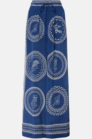 ALÉMAIS AlÃ©mais Oceane printed silk wide-leg pants