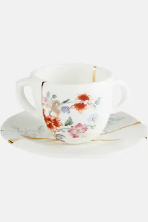 SELETTI Kintsugi espresso cup and saucer set by Marcantonio Raimondi Malerba