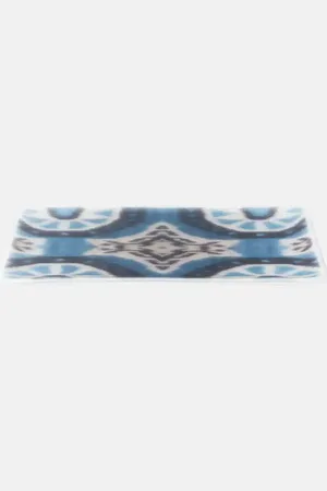 Les-Ottomans Ikat glass tray