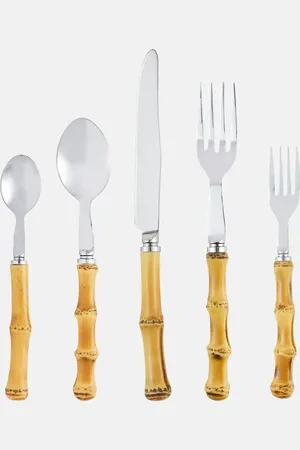 Les-Ottomans Bamboo 5-piece flatware set