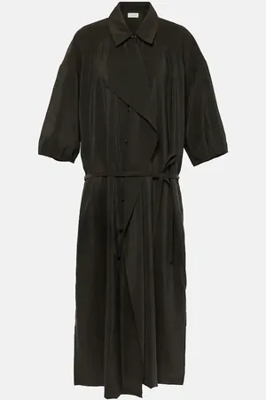 LEMAIRE Gathered silk-blend shirt dress