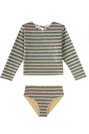 Oseree OsÃ©ree Kids Lolita rashguard top and bikini bottoms set