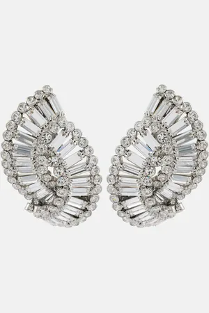 Alessandra Rich Embellished shell clip-on earrings