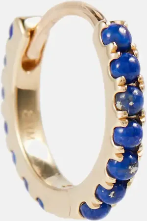 Maria Tash Eternity 14kt gold single hoop earring with lapis