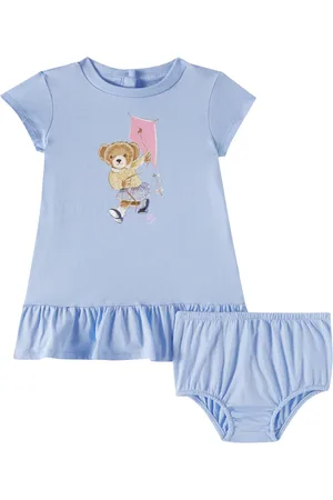 Ralph Lauren Baby Polo Bear cotton dress and bloomers set