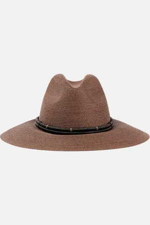 Brunello Cucinelli Monili leather-trimmed fedora