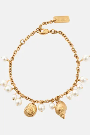 Chloé ChloÃ© Faux pearls shell-embellished charm bracelet