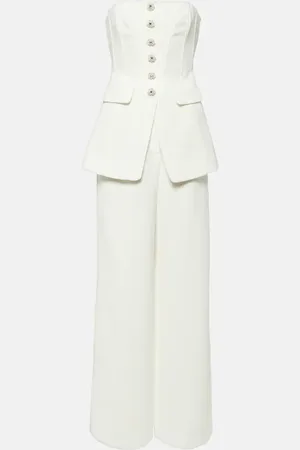 Self-Portrait Bridal embellished crÃªpe jumpsuit