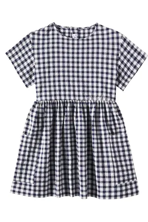 Il gufo Gingham cotton dress