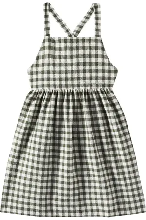 Il gufo Checked cotton-blend seersucker dress