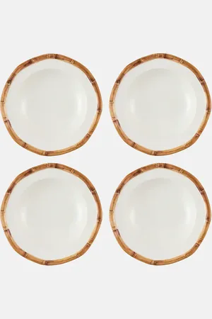 Les-Ottomans Bamboo set of 4 ceramic soup plates