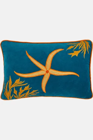 Les-Ottomans Starfish embroidered cushion