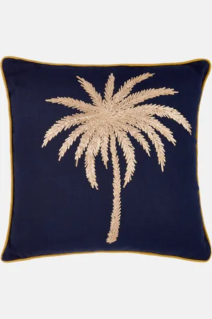 Les-Ottomans Embroidered cotton canvas cushion