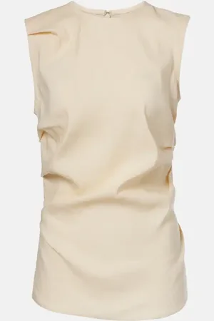 Proenza Schouler White Label Anoushka ruched linen-blend top