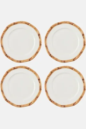 Les-Ottomans Bamboo set of 4 ceramic dessert plates