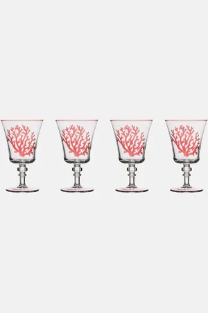Les-Ottomans Coral set of 4 glasses
