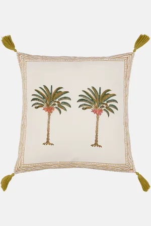 Les-Ottomans Palms printed cotton cushion