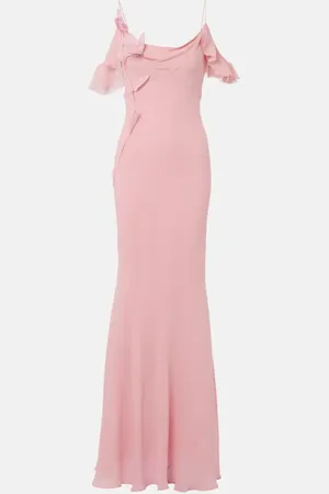 Self-Portrait Floral-appliquÃ© georgette gown