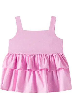 MONNALISA Polka-dot ruffled cotton dress
