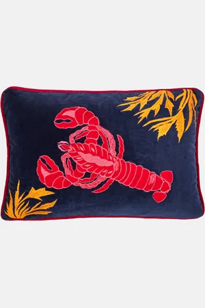 Les-Ottomans Rock lobster embroidered cushion