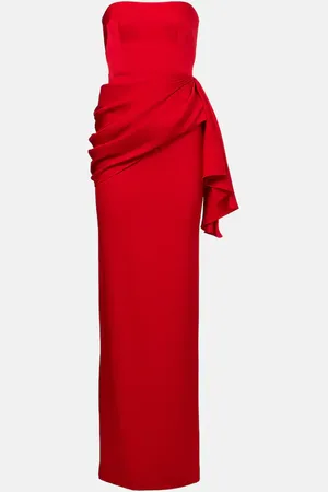 ALEX PERRY Draped crÃªpe satin gown