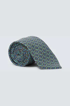 Kiton Printed silk tie