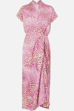DRIES VAN NOTEN Printed satin midi dress