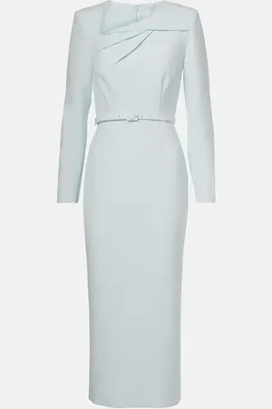 Roland Mouret Belted crÃªpe midi dress