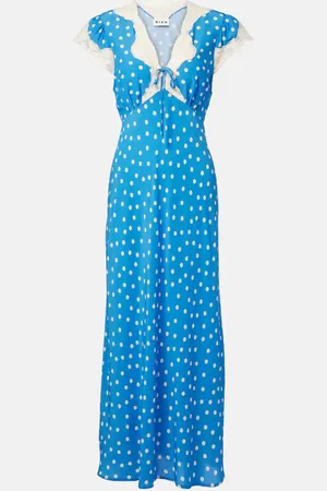 RIXO London Amari polka-dot lace-trimmed maxi dress