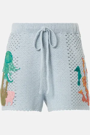 ALÉMAIS AlÃ©mais Splash crochet embroidered cotton shorts