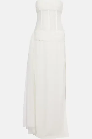 CHRISTOPHER ESBER Bridal veiled corset dress