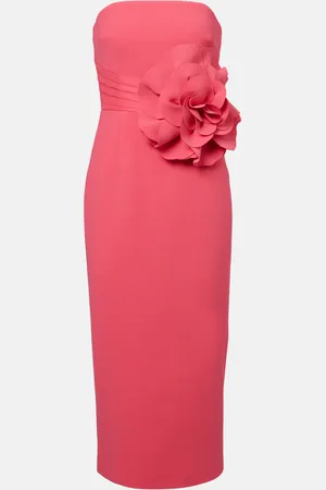 Rebecca Vallance Floral-appliquÃ© crÃªpe midi dress
