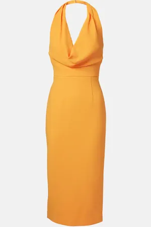 Rebecca Vallance Draped halterneck crÃªpe midi dress