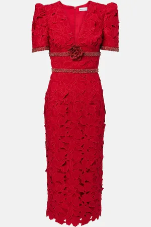 Rebecca Vallance Embellished lace midi dress