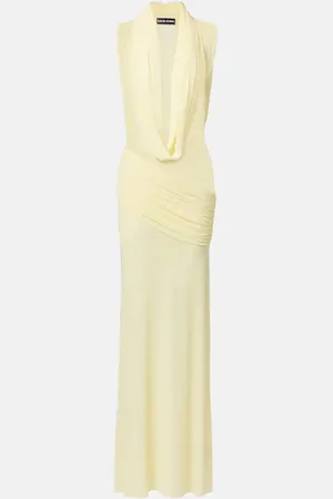 DAVID KOMA Semi-sheer gown