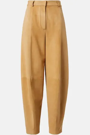 Loro Piana High-rise suede tapered pants