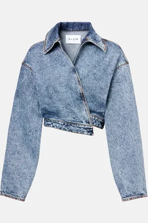 Alaïa AlaÃ¯a Asymmetric cropped denim jacket