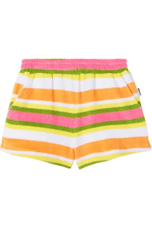 Molo Angel striped cotton-blend terry shorts