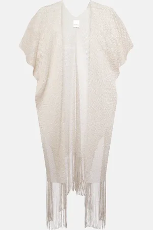 Max Mara Fringed LurexÂ® beach cover-up