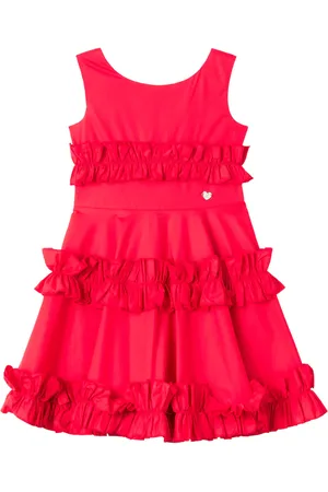 MONNALISA Ruffle-trimmed cotton poplin dress