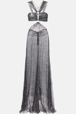 Isabel Marant Dalie sheer sequined cutout gown