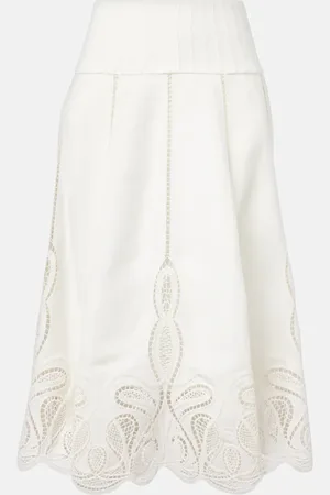 Simkhai Kaius lace-trimmed line-blend midi skirt
