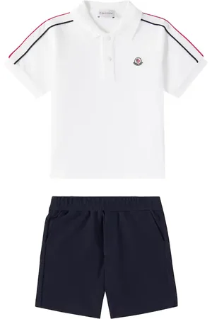 Moncler Logo cotton polo shirt and shorts set