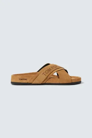 Tom Ford Logo suede sandals