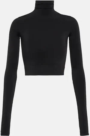 Balenciaga Turtleneck cropped jersey top