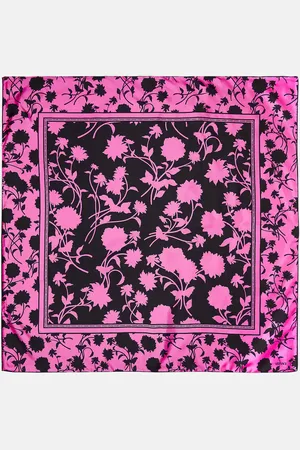 VERSACE Floral silk twill scarf