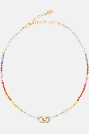 VALENTINO VLogo embellished necklace