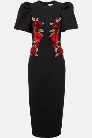 Rebecca Vallance Rosette embellished midi dress